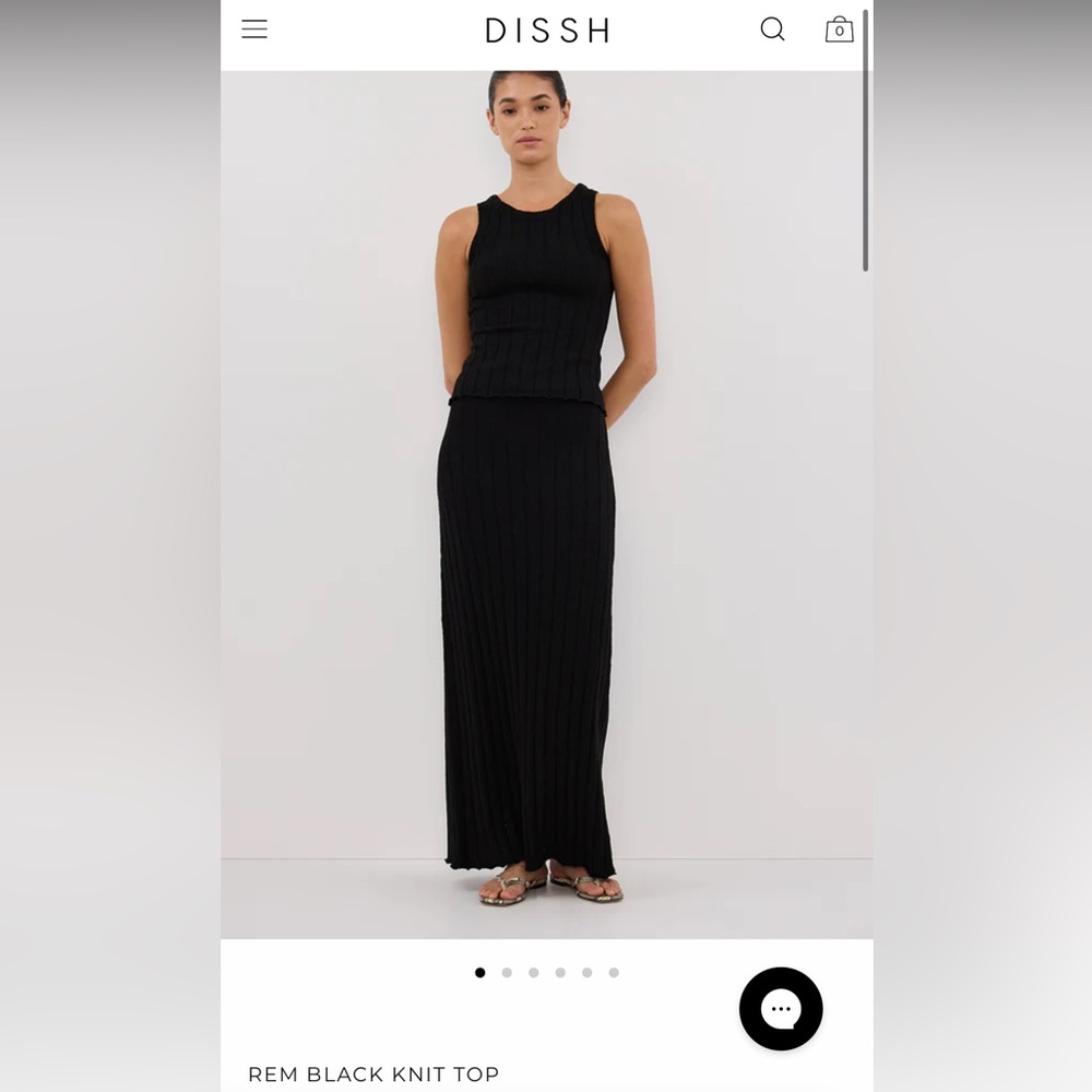 DISSH REM Black Knit Top and Skirt
